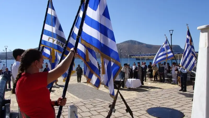 Λέρος: Η τελετή για την 78η επέτειο από τη βύθιση του αντιτορπιλικού «Βασίλισσα Όλγα»