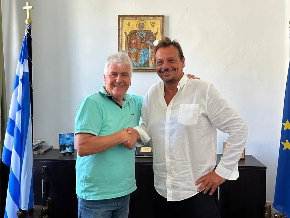 Λέρος: Συνάντηση Δημάρχου με τον προπονητή της ομάδας μπάσκετ του Παναθηναϊκού κ. Εργκίν Αταμάν