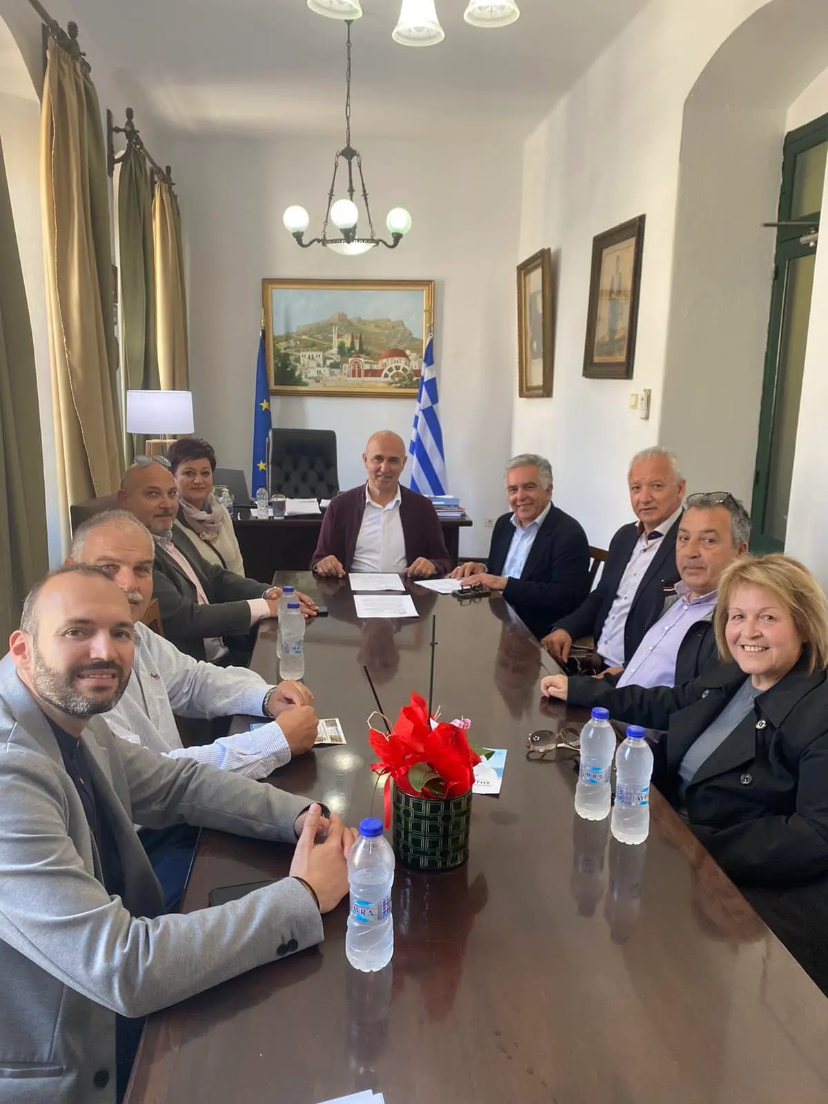 Λέρος: Επίσκεψη του Βασίλη Υψηλάντη στον Δήμαρχο Λέρου