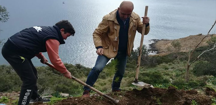 Λέρος: Με επιτυχία ολοκληρώθηκε η Δενδροφύτευση σε Μερικιά - Φράγμα