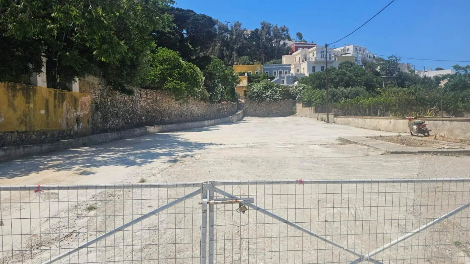 Site of the new private car park in Agia Marina on Leros