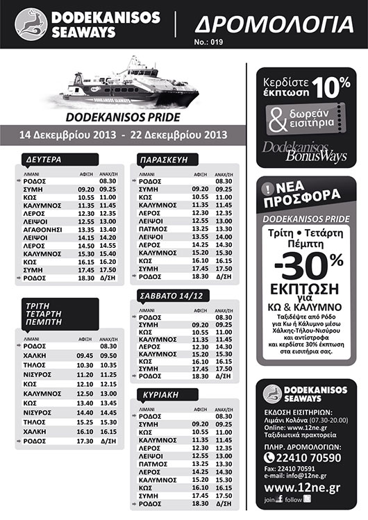 δρομολόγια καταμαράν