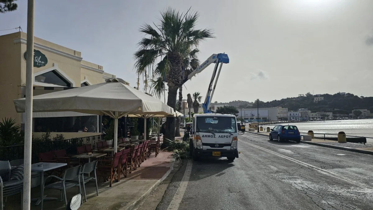 Λέρος: Κλαδέματα επικίνδυνων δέντρων από την Τεχνική Υπηρεσία του Δήμου