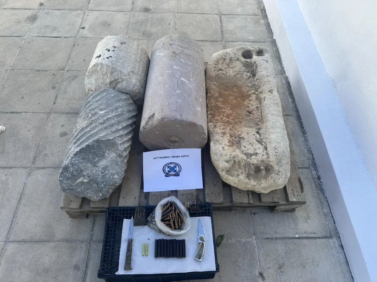 Λειψοί: Σύλληψη ημεδαπού για κατοχή αρχαιοτήτων, φυσιγγίων και κροτίδων