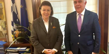 Σημαντική συνάντηση του Βασίλη Α. Υψηλάντη με την Υπουργό Πολιτισμού Λίνα Μενδώνη για τα έργα πολιτισμού στα Δωδεκάνησα